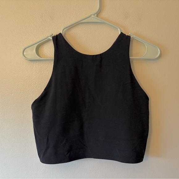 Athleta Tops - Athleta Black Sleeveless Women's Cropped Tank Top with Built in Bra, Size Med.